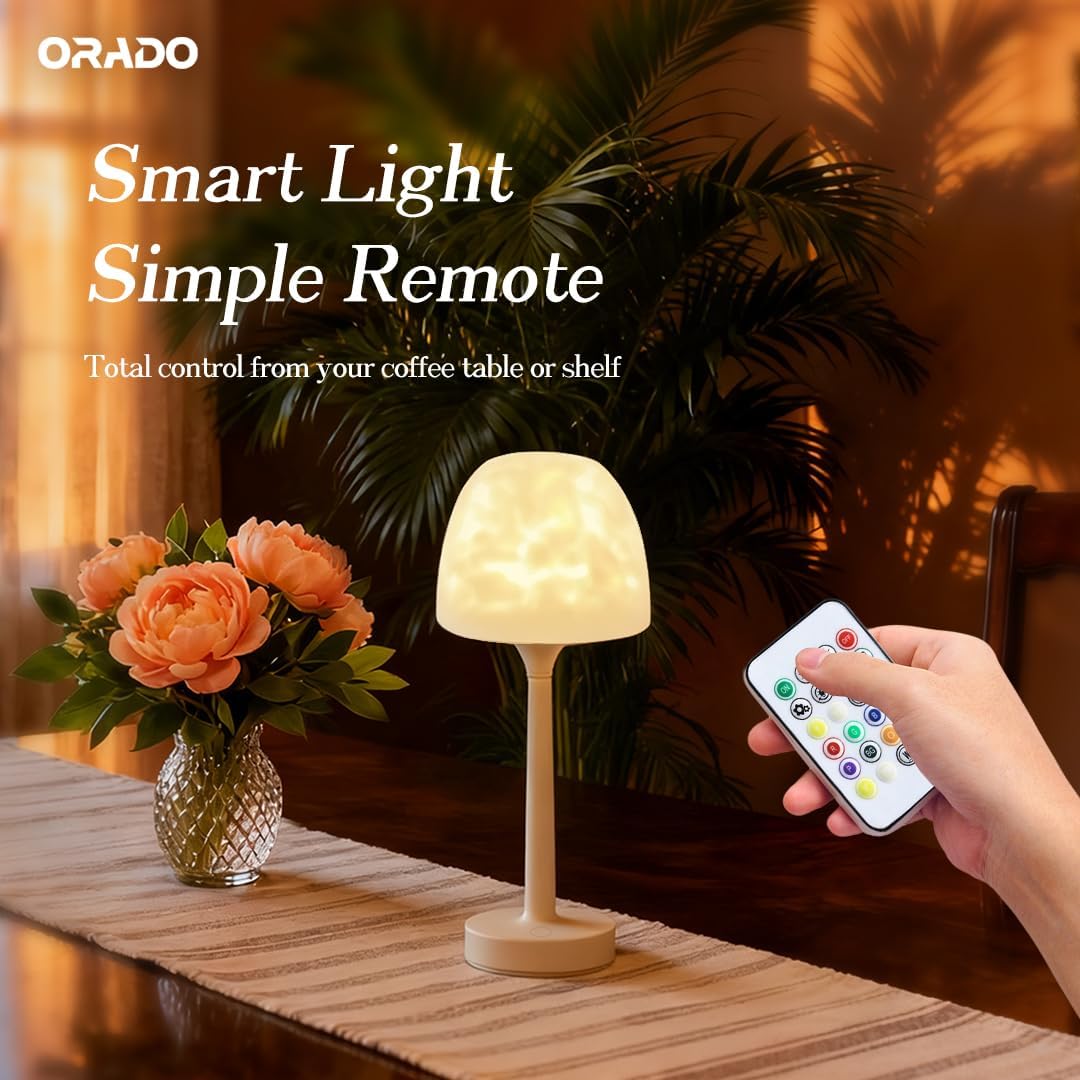 💡🪼IP65 Waterproof Rotating Aurora Water Ripple Desk Lamp