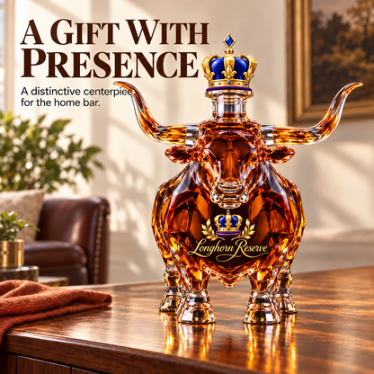 🐂  Longhorn Collector’s Bottle 👑 Sculpted Display & Gift Box