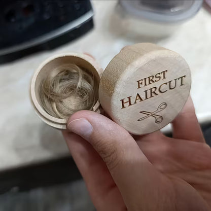 🌳👶Natural Wood Fetal Hair Keepsake Box | Baby First Hair & Memory Shadow Box