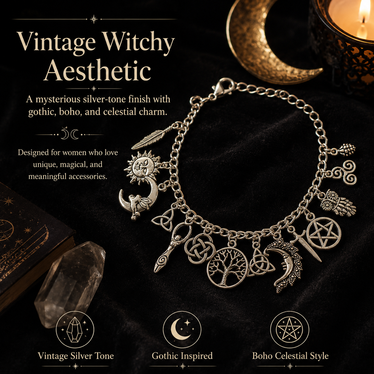 Buy 1 Get 1 Free🔥Limited Time 50% Off✨Vintage Witchy Charm Bracelet