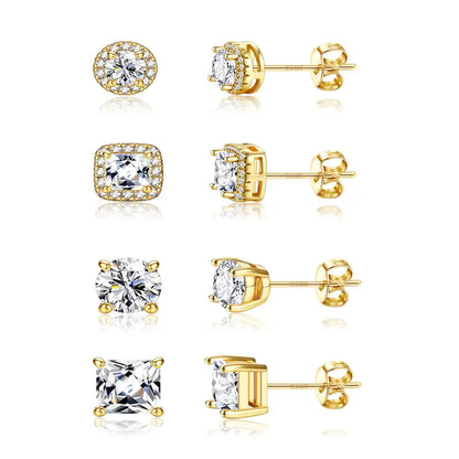 Hypoallergenic Gold-Plated Studs for Women, Men's Jewelry