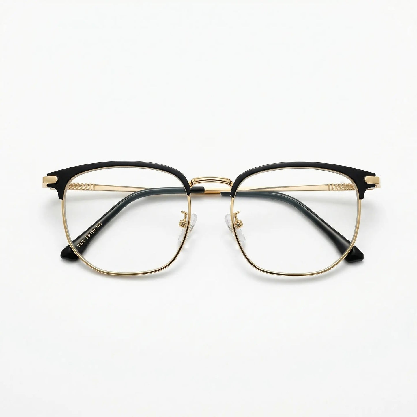 Photochromic Reading Eyewear - Unisex Square Browline Alloy Frame with UV Protection