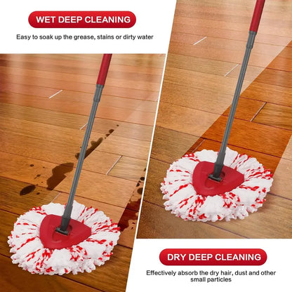Spin Mop Heads Replacements with Scrubbing Pad Refills