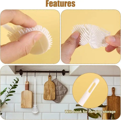 360° Silicone Bottle Cleaning Brush with Long Handle