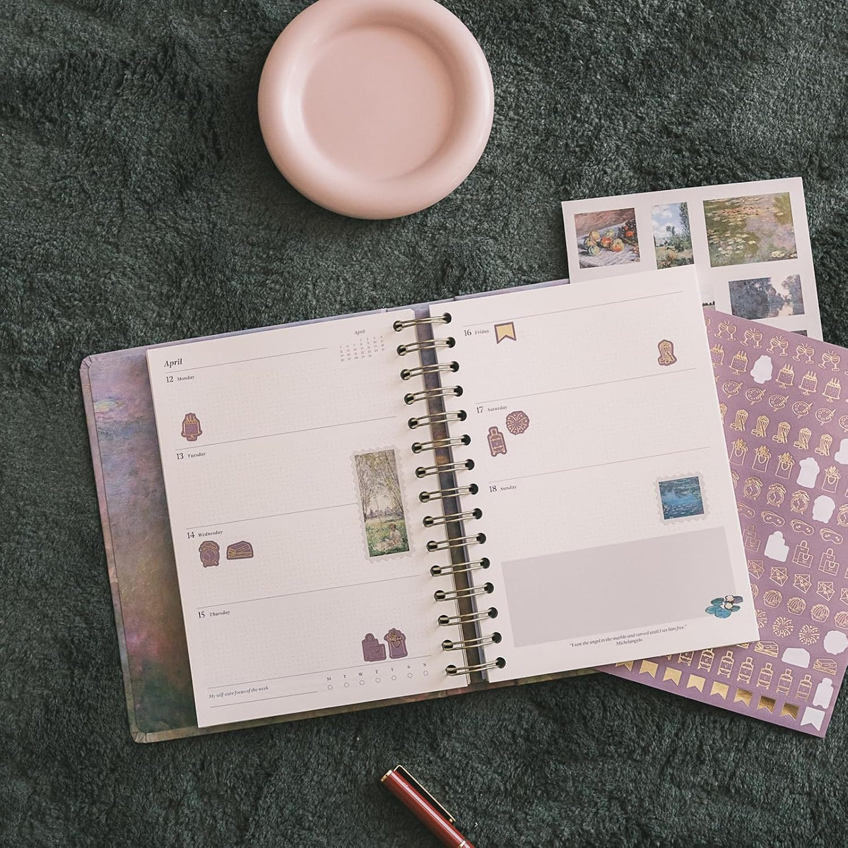 Impressionist Water Lily Aesthetic 2026-2027 Planner