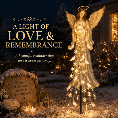 👼✨ Solar Angel Remembrance Garden Light – Peaceful Angel Glow for Gardens, Memorials & Outdoor Spaces 🌙🌸