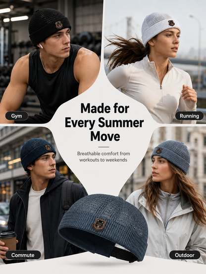 🏃 Lightweight Netting Beanie – Breathable Cuffed Skull Cap for Summer Runs