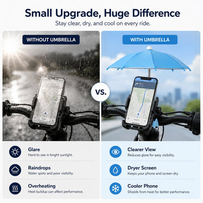 BUY 3 FREE SHIPPING✨Mini Sun/Rain Umbrella for Motorcycle & Bicycle Phone MountShade Your Screen. Save Your Battery.