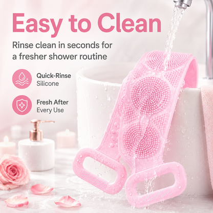 Silicone Body Scrubber Belt – Deep Cleanse & Exfoliate🧼
