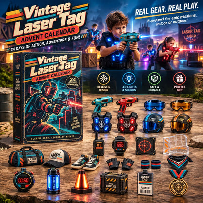 🔥Vintage Laser Tag Advent Calendar 2026 - 24-Day Festive Countdown Charms Blind Box