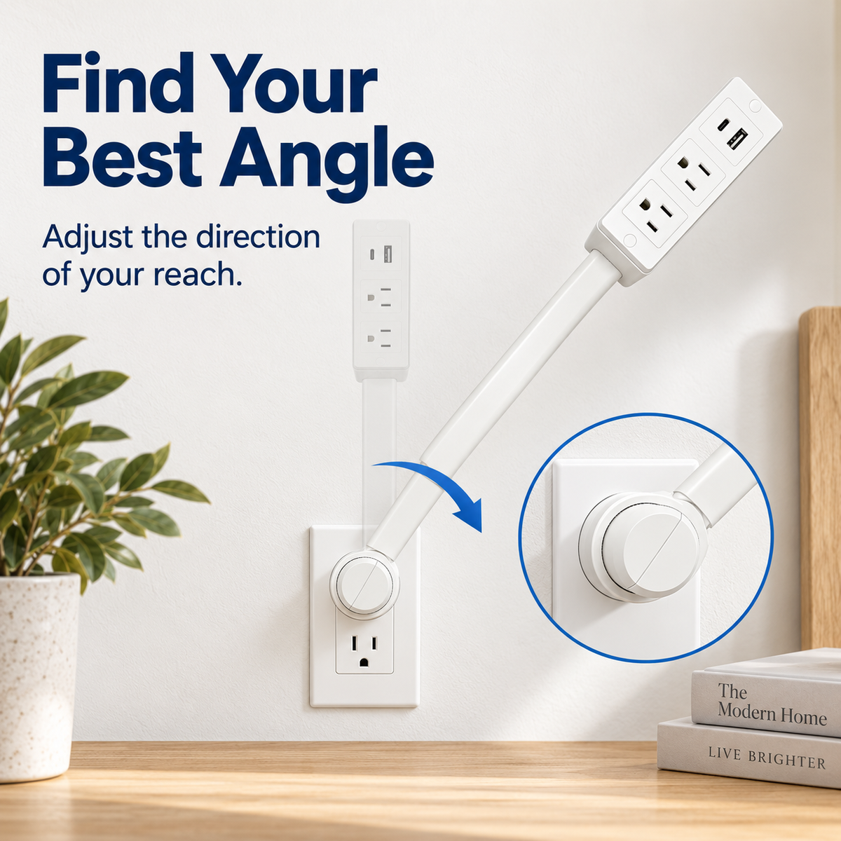 🔥 Limited-Time 49% OFF🔌 Extendable Outlet Extender with Rotating Base & USB-A/USB-C Charging