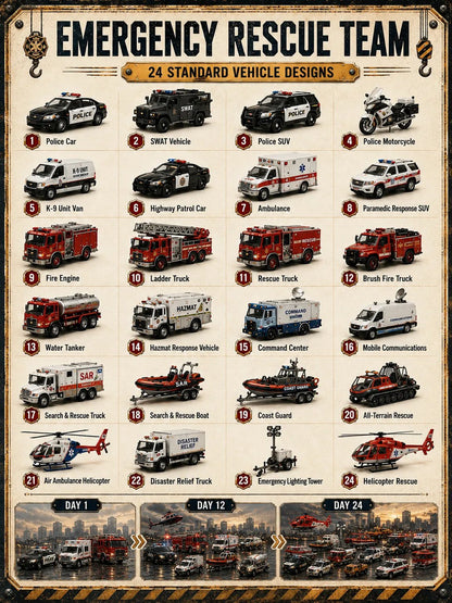 🚒 24-Day Vehicle Advent Calendar – Build A New Fleet Every Morning Before Christmas