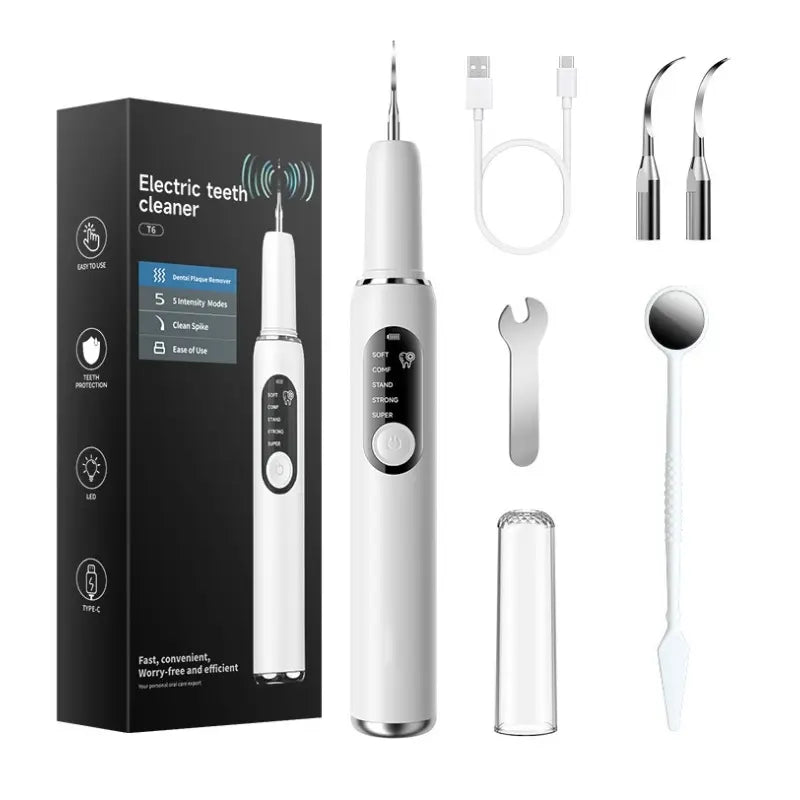🎁Ultrasonic Plaque and Tartar Remover, Professional Teeth Cleaning Kit (7-Piece Set) — Safe and Gentle💎