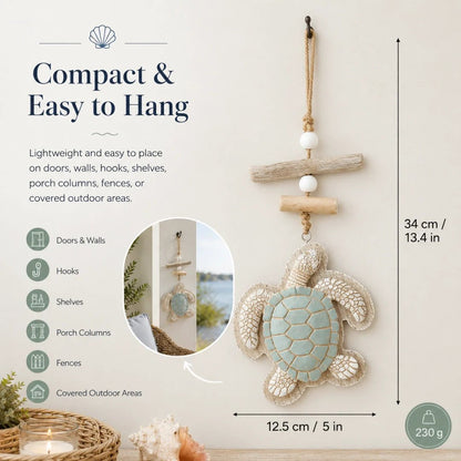 Lighted Coastal Sea Turtle Hanging Wall Decor