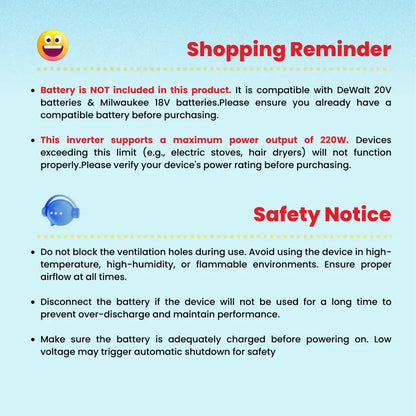 220W Portable Power Inverter Compatible