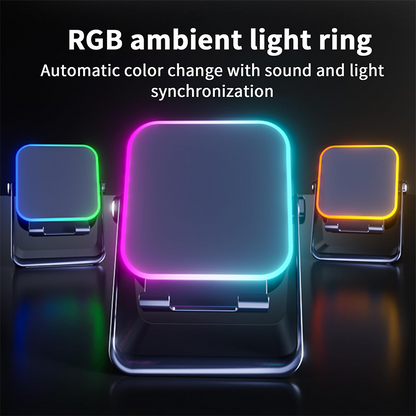 🔥Limited Time 70% Off✨5-in-1 Wireless Audio Charging Stand with Power Bank & RGB Light for Phones & Tablets