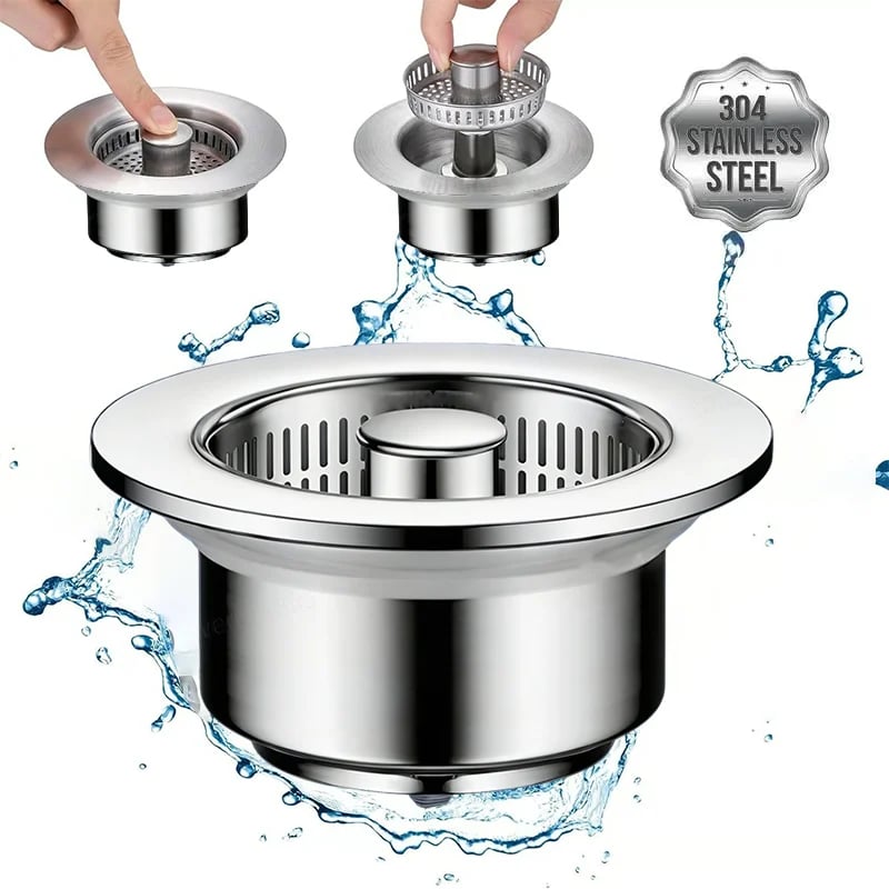 Upgraded 3 in 1 Kitchen Sink Drain Strainer