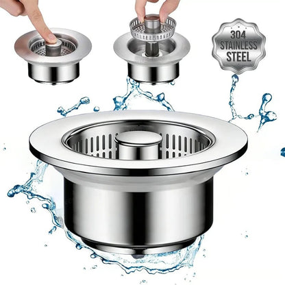 Upgraded 3 in 1 Kitchen Sink Drain Strainer