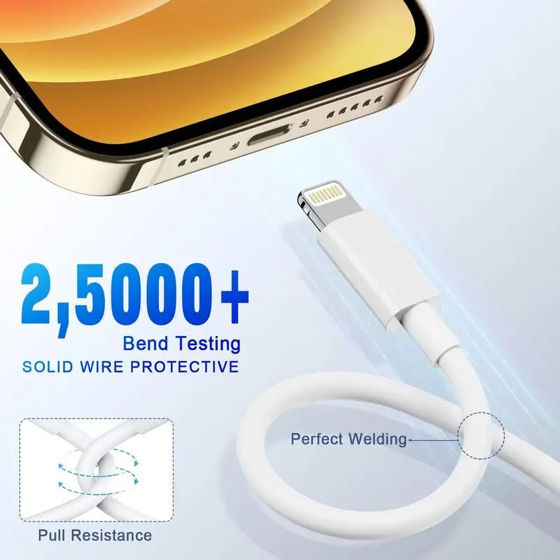 20W PD USB-C Fast Charger & 4.92 FT Cable for iPhone