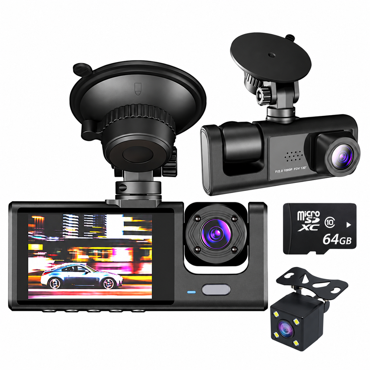 👀Upgraded 360° Protection Dash Cam 🚗 Triple-Lens 1080P Front・Cabin・Rear | WiFi Phone Link – Never Drive Blind Again! 🚗🛡️