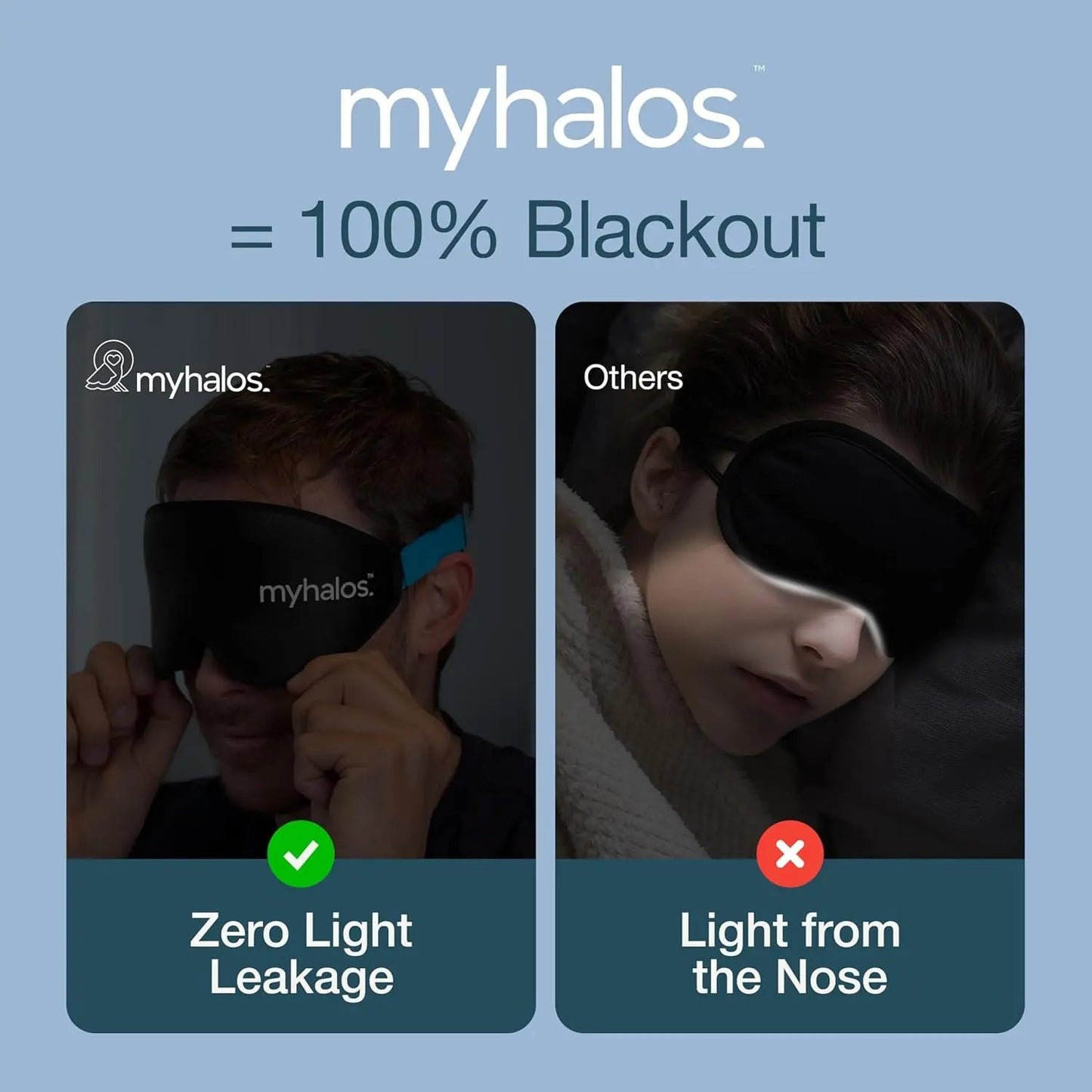 3D Blackout Sleep Mask - Lightweight, Lash Friendly and Zero Eye Pressure