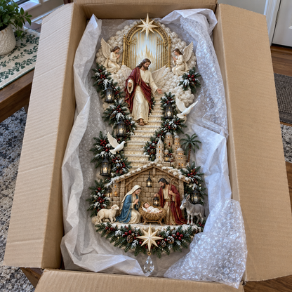 ⏳ 49% OFF ✨ Jesus Light of Heaven Nativity Wall Hanging – Christmas Decor ✝️
