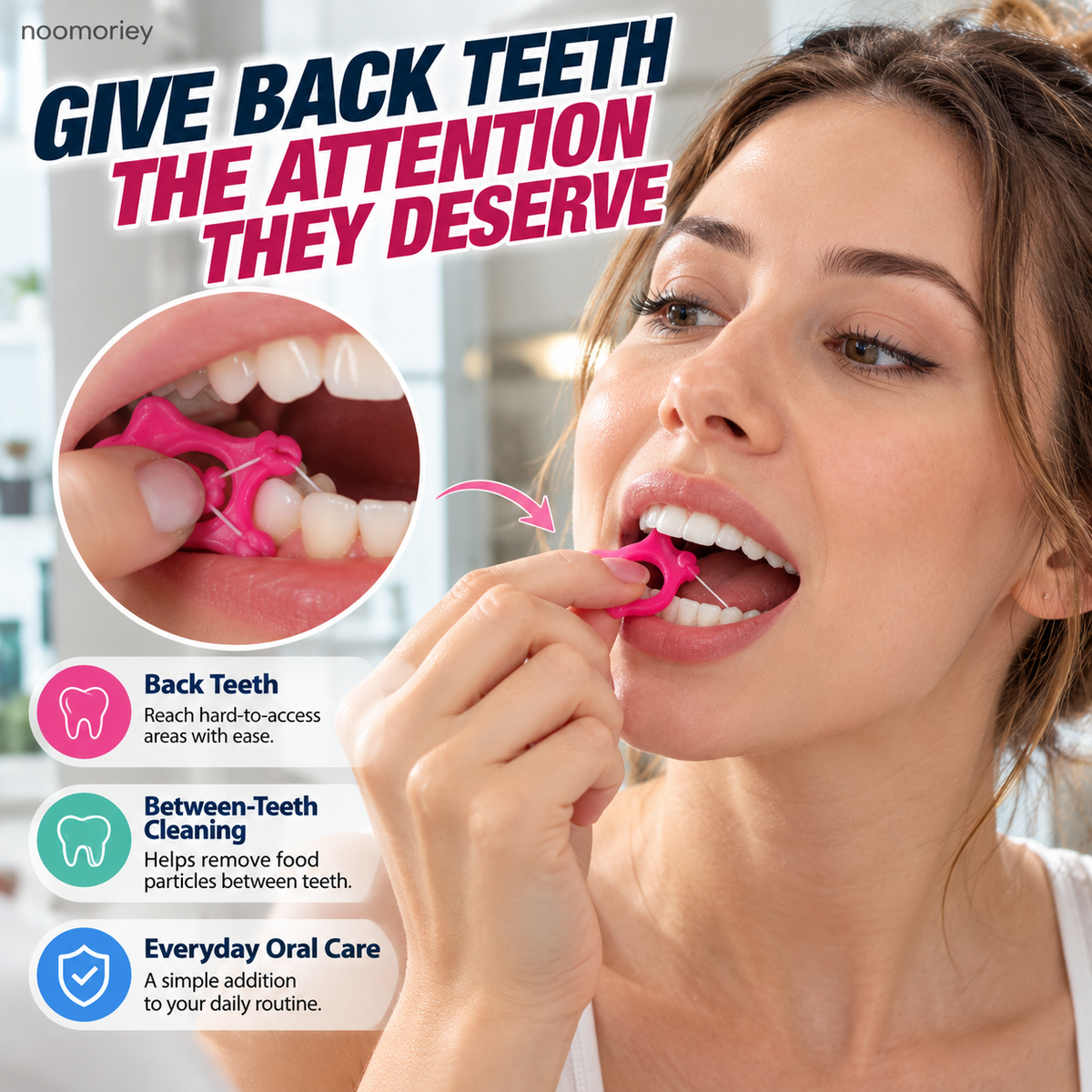 🦷💗  Hands-Free Dental Flossers, Easy & Discreet Oral Care