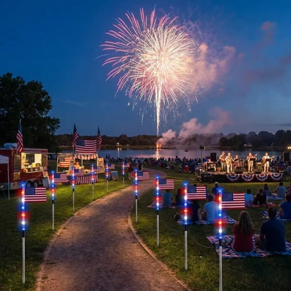 🔥8 Solar American Flag Pathway Lights for 250th Independence Celebration✨
