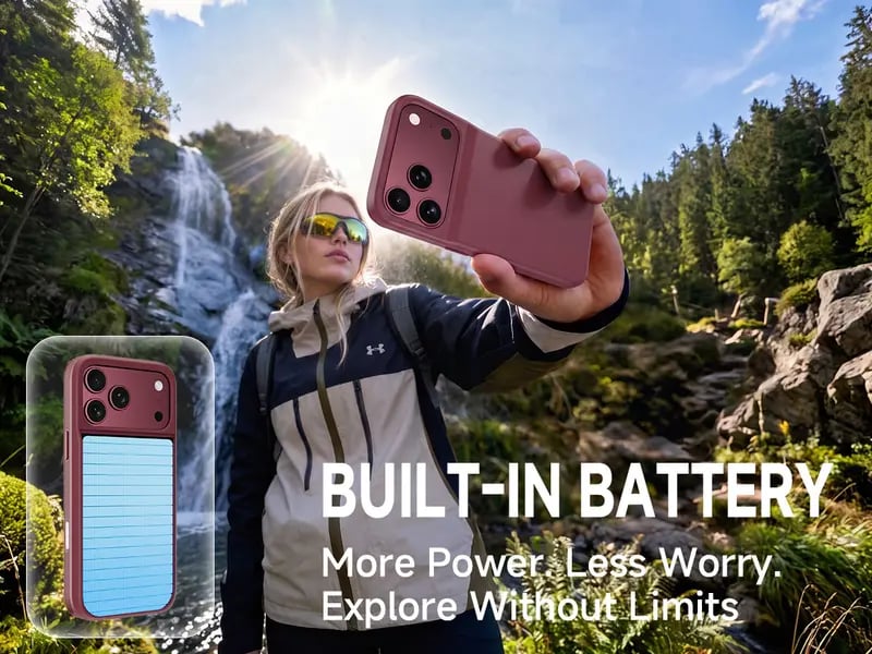 🔋 PinkBird Power Case for iPhone  – Slim Protective Battery Case & Dual Charging Power Bank Kit, Type-C Fast Charge, Lightweight Lightweight & Perfect Couple Gift