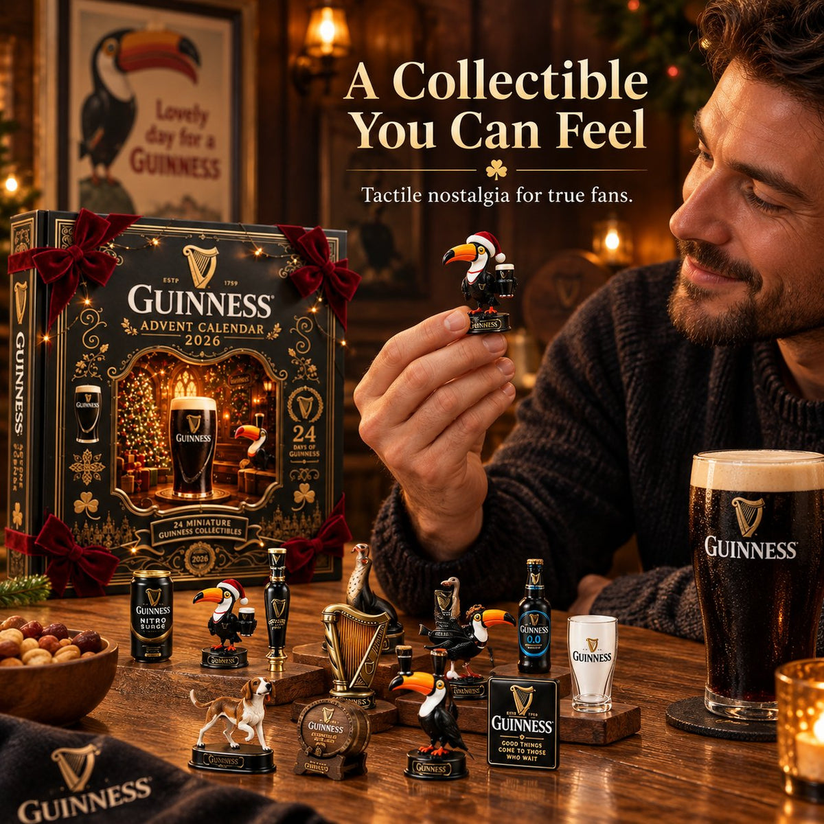 Guinness 2026 Limited Edition Advent Calendar 24-Piece Miniature Collectibles Holiday Countdown Gift for Beer Lovers & Collectors