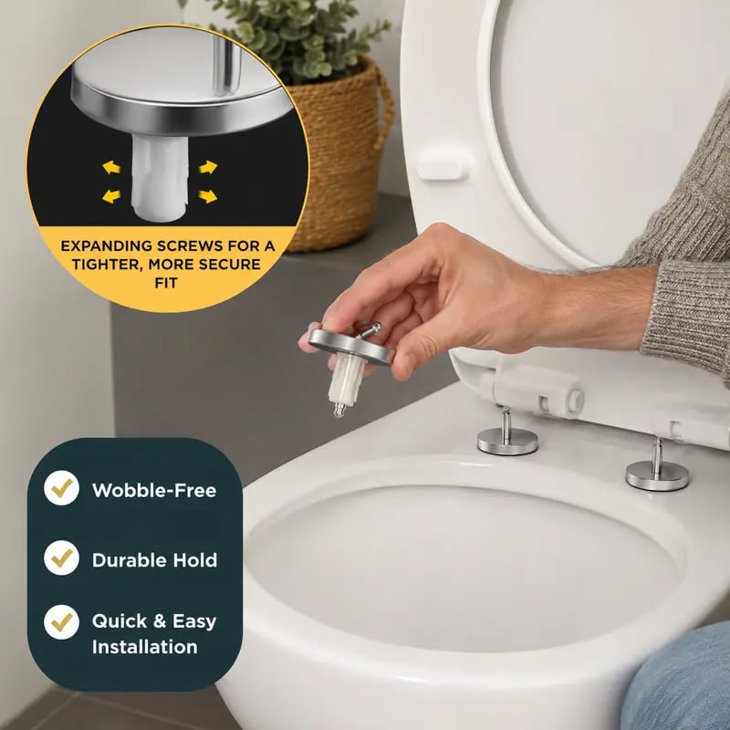 🔥LAST DAY 49% OFF - 🚽 Universal Toilet Seat Expansion Bolts | Stop Wobbly Loose Toilet Seats