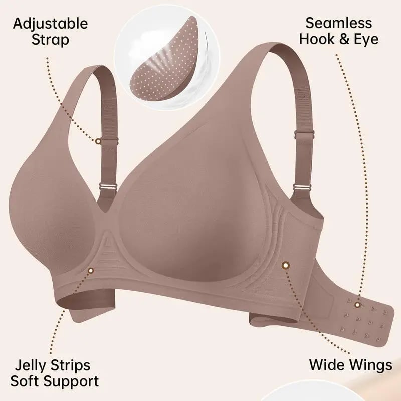 🏆Flash Sale⚡60K+ SOLD! Almost Gone💥💕Jelly Wireless Womens Comfortable Wireless Bras∣Push Up Bralettes∣Seamless Tshirts Bras∣Deep V