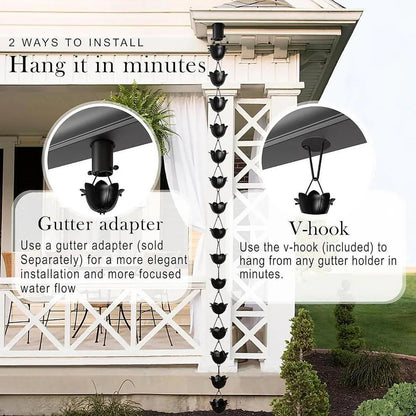 Free Shipping🔥Monarch Rain Chains Aluminum "Lotus" Series Rain Chain (for Gutters)