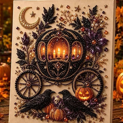 🔥LAST DAY 50% OFF - 🎃 Halloween Pearl Diamond Art Kit – DIY 3D Sparkling Bead Painting Craft For Spooky Home Decor