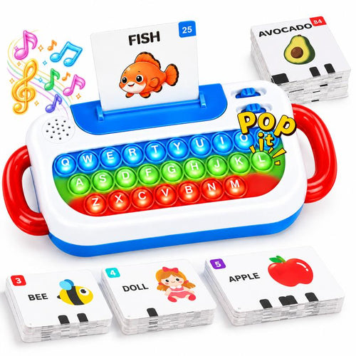 🌈 3-in-1 Interactive Learning Keyboard for Kids ✨ Light-Up Pop It Educational Toy