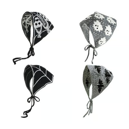 🕷️ Halloween Spider Web Knit Headscarf 🕷️
