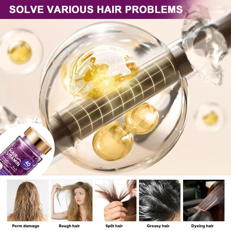 Hair Vitamin Capsules with Violet & Argan Oil for Frizz Control