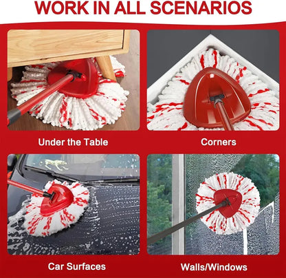 Spin Mop Heads Replacements with Scrubbing Pad Refills