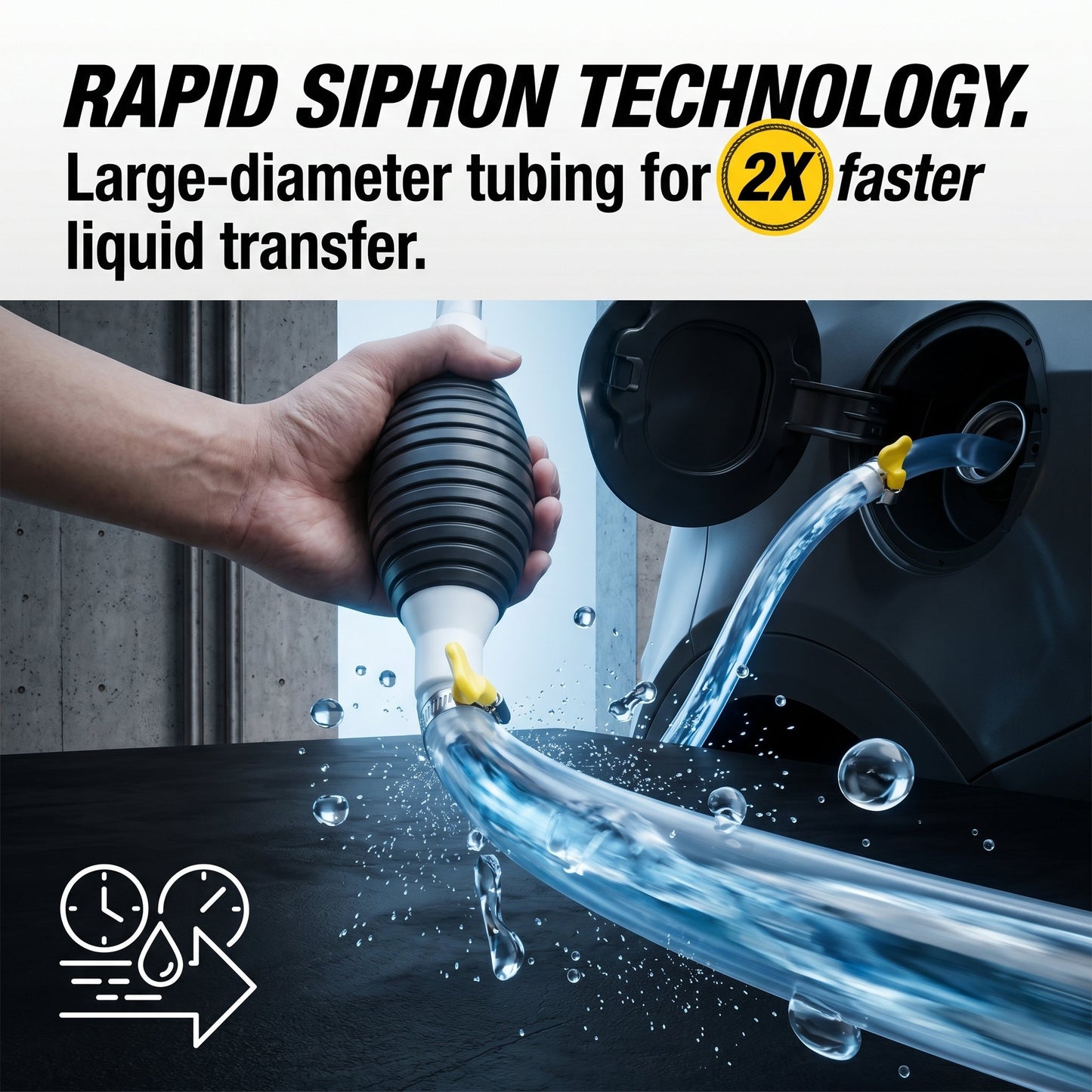 🚗💨Premium 2M (6.56ft) Siphon Hand Pump with Shut-off Valve – Multi-Purpose Fuel Transfer Pump for Cars, Motorcycles & Household Liquids