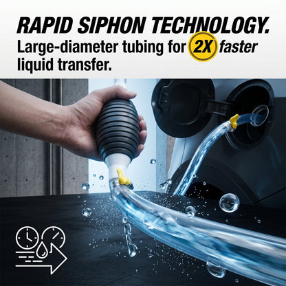 🚗💨Premium 2M (6.56ft) Siphon Hand Pump with Shut-off Valve – Multi-Purpose Fuel Transfer Pump for Cars, Motorcycles & Household Liquids