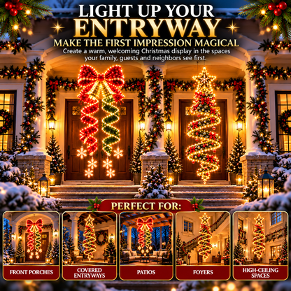 🎀✨Giant Lighted Christmas Bow Hanging Decoration