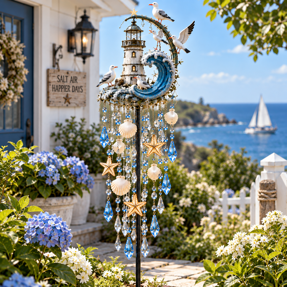 🔥 Last Day 49% OFF🌊 Lighthouse Tide Glow™ – Solar Lighthouse Garden Stake Light with Crystal Tassels