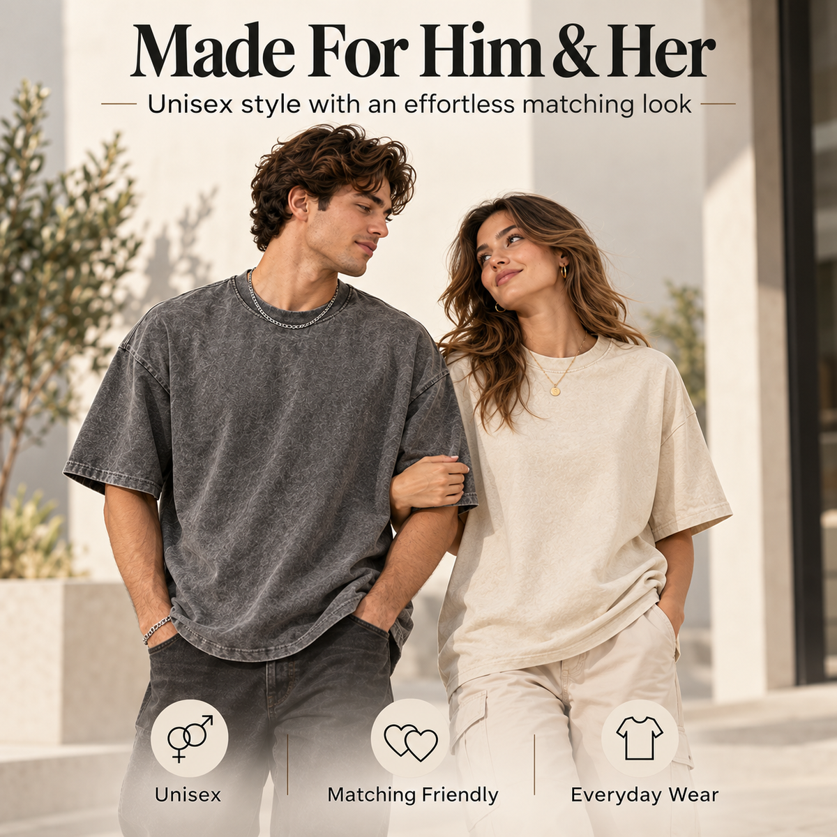 Vintage Washed Oversized T-Shirts – 4-Pack