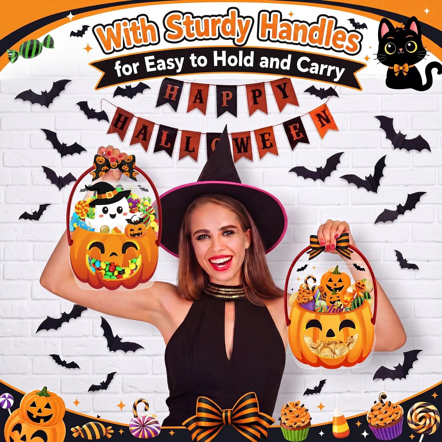 👻 Halloween Goodie Bags – Spooky Trick or Treat Candy Bags for Kids, Parties & Classroom
