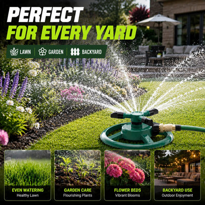🚿 Automatic 360° Rotating Lawn Sprinkler