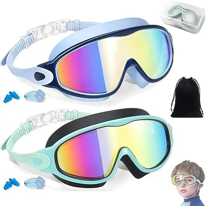 MARISUN Kids Swim Goggles 2-Pack | Ages 3-15 | Anti-Fog UV Protection | HD Clear Vision