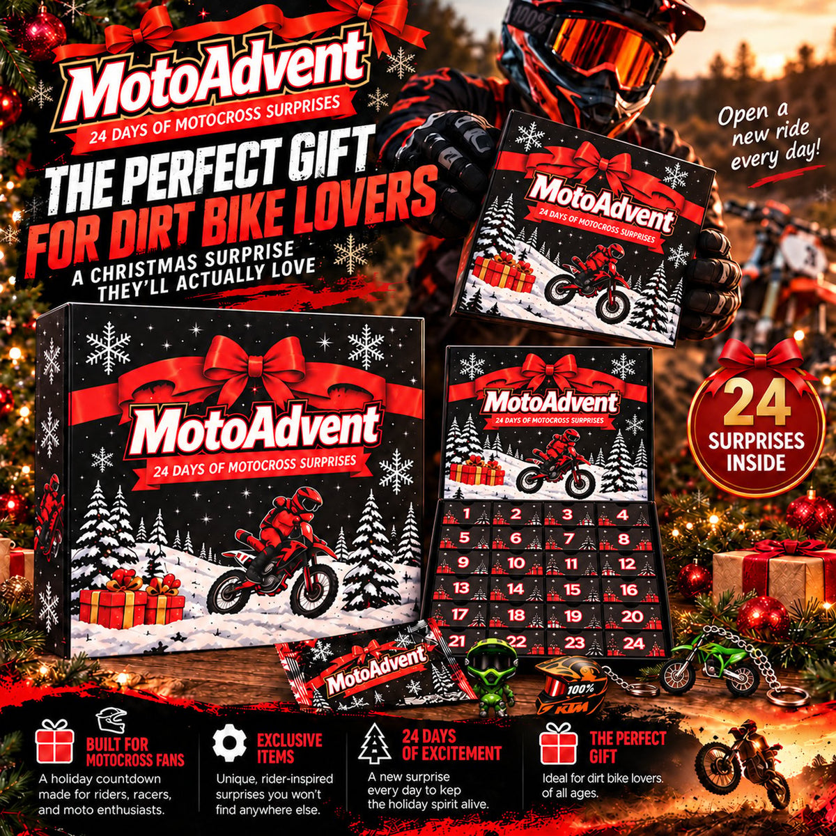 🏍️🔥 Motocross Advent Calendar – 24 Days of Dirt Bike Surprises! 🎄🎁
