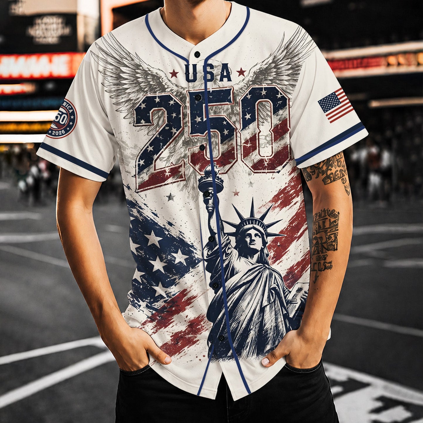 USA 250 Years Anniversary Baseball Jersey Shirt, Patriotic Liberty 1776-2026 4th of July Shirt 685168