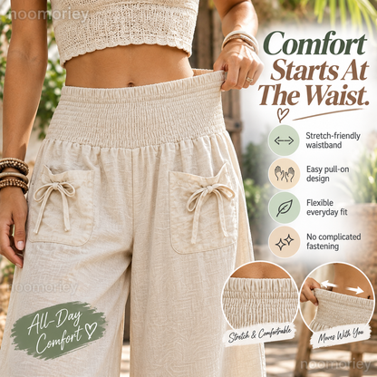 🌿 Boho Breeze Wide-Leg Ruffle Pants
