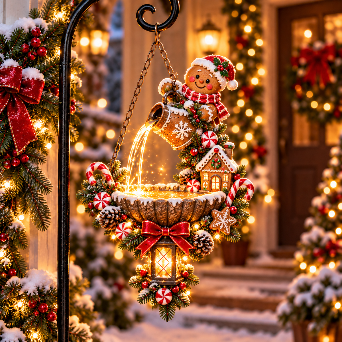 🔥Last Day 50% OFF-🎄 Santa’s Magical Light Pour – Cardinal Christmas Hanging Garden Lantern